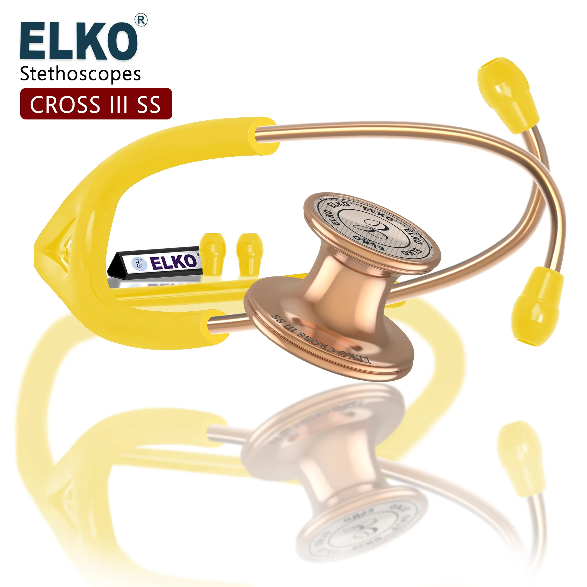 ELKO CROSS III SS Stainless Steel Stethoscope - Rose Gold - Image 59