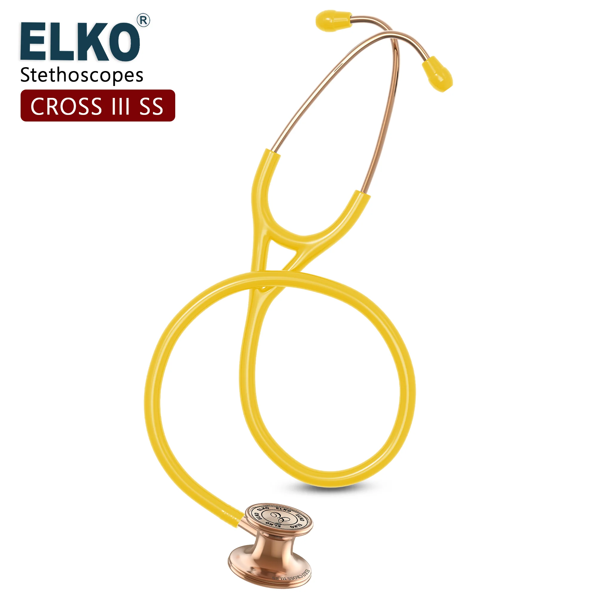 ELKO CROSS III SS Stainless Steel Stethoscope - Rose Gold - Image 60
