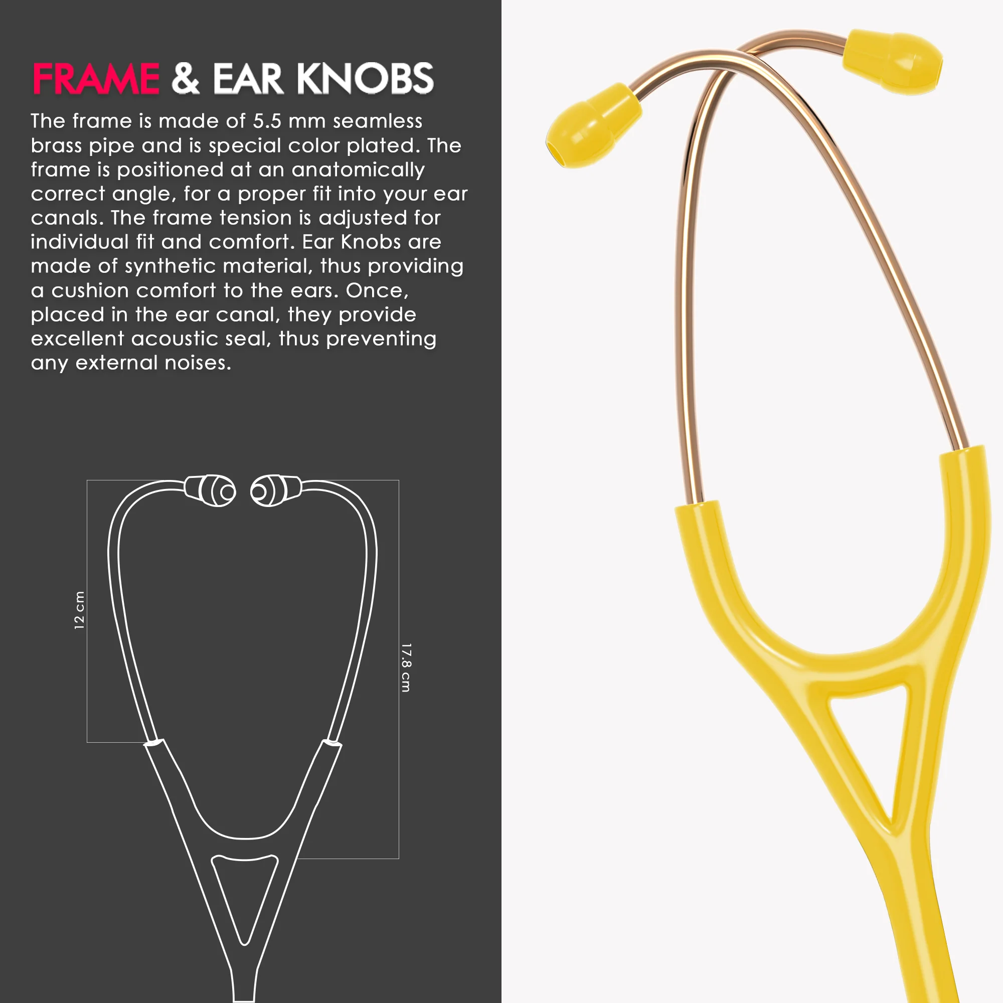 ELKO CROSS III SS Stainless Steel Stethoscope - Rose Gold - Image 61
