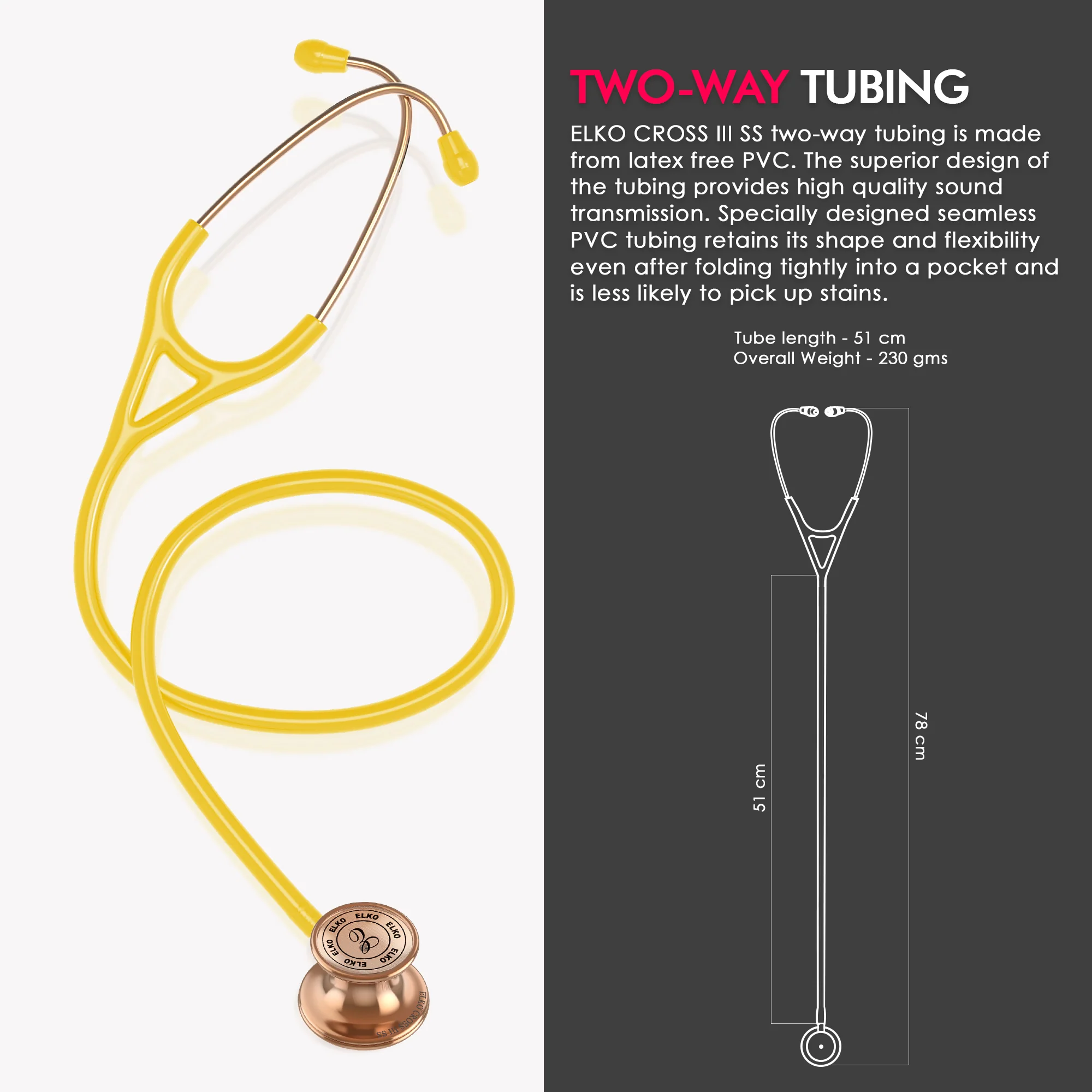 ELKO CROSS III SS Stainless Steel Stethoscope - Rose Gold - Image 63