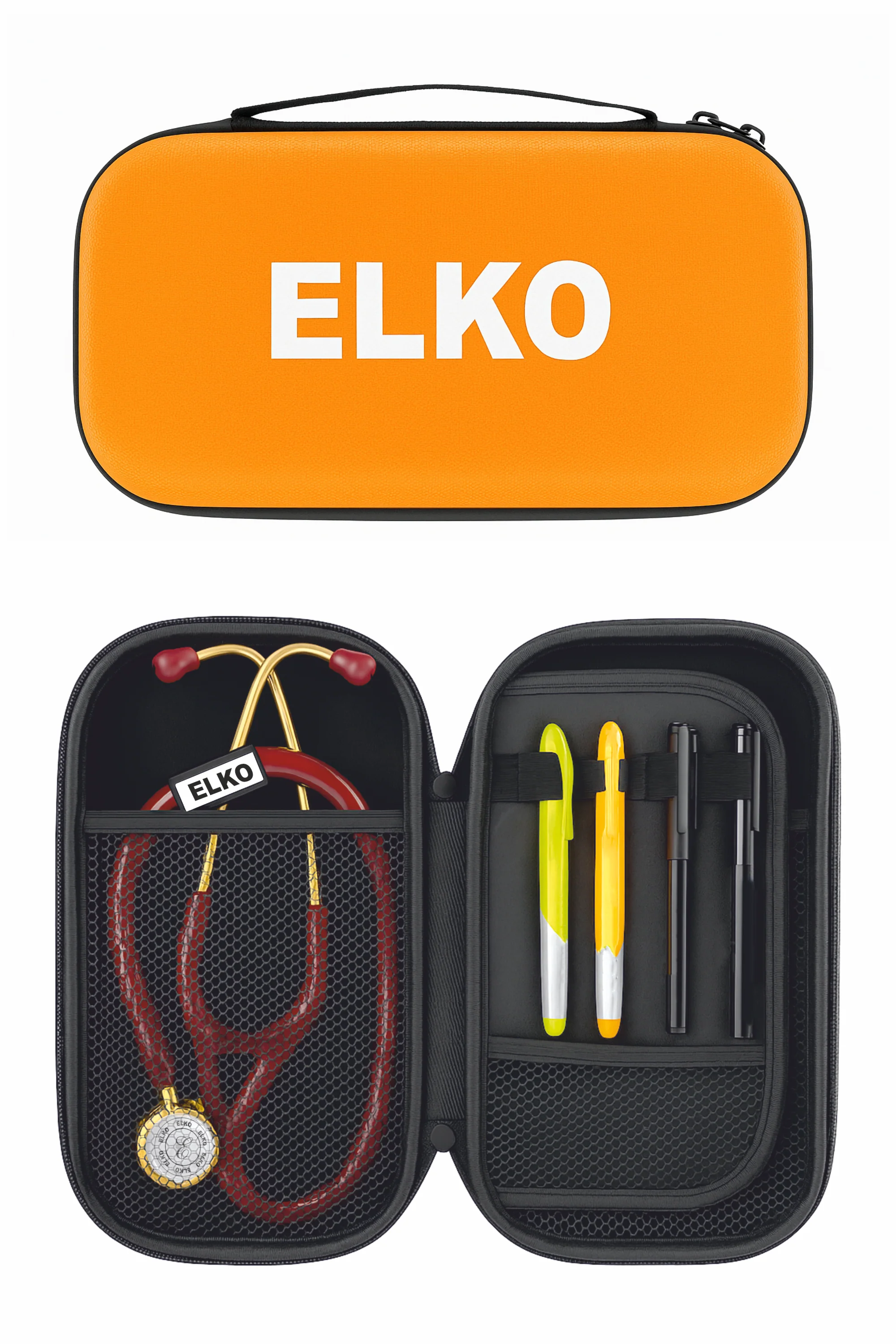 ELKO EVA Stethoscope Case with Dual Mesh Pockets and Center Sleeve for Accessories (Stethoscope not Included) - Image 10