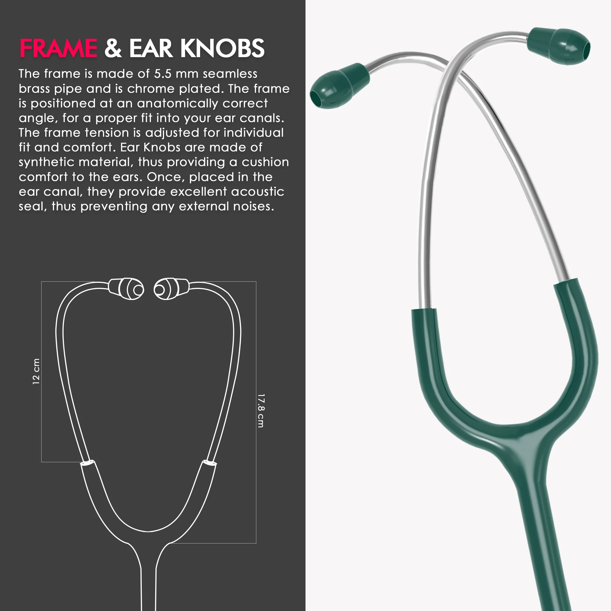 ELKO PACE III SS Stainless Steel Stethoscope - Image 6