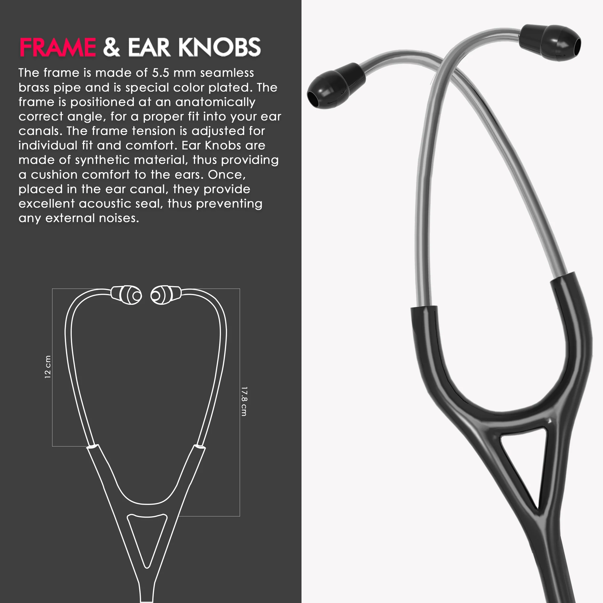ELKO CROSS III SS Stainless Steel Stethoscope - Smoke Grey - Image 13