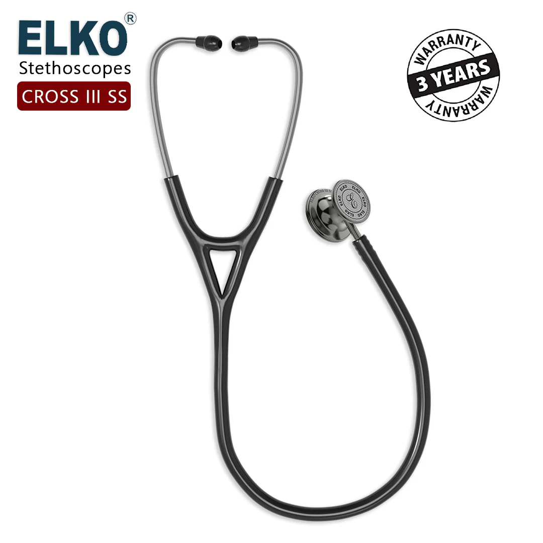 ELKO CROSS III SS Stainless Steel Stethoscope - Smoke Grey - Image 16
