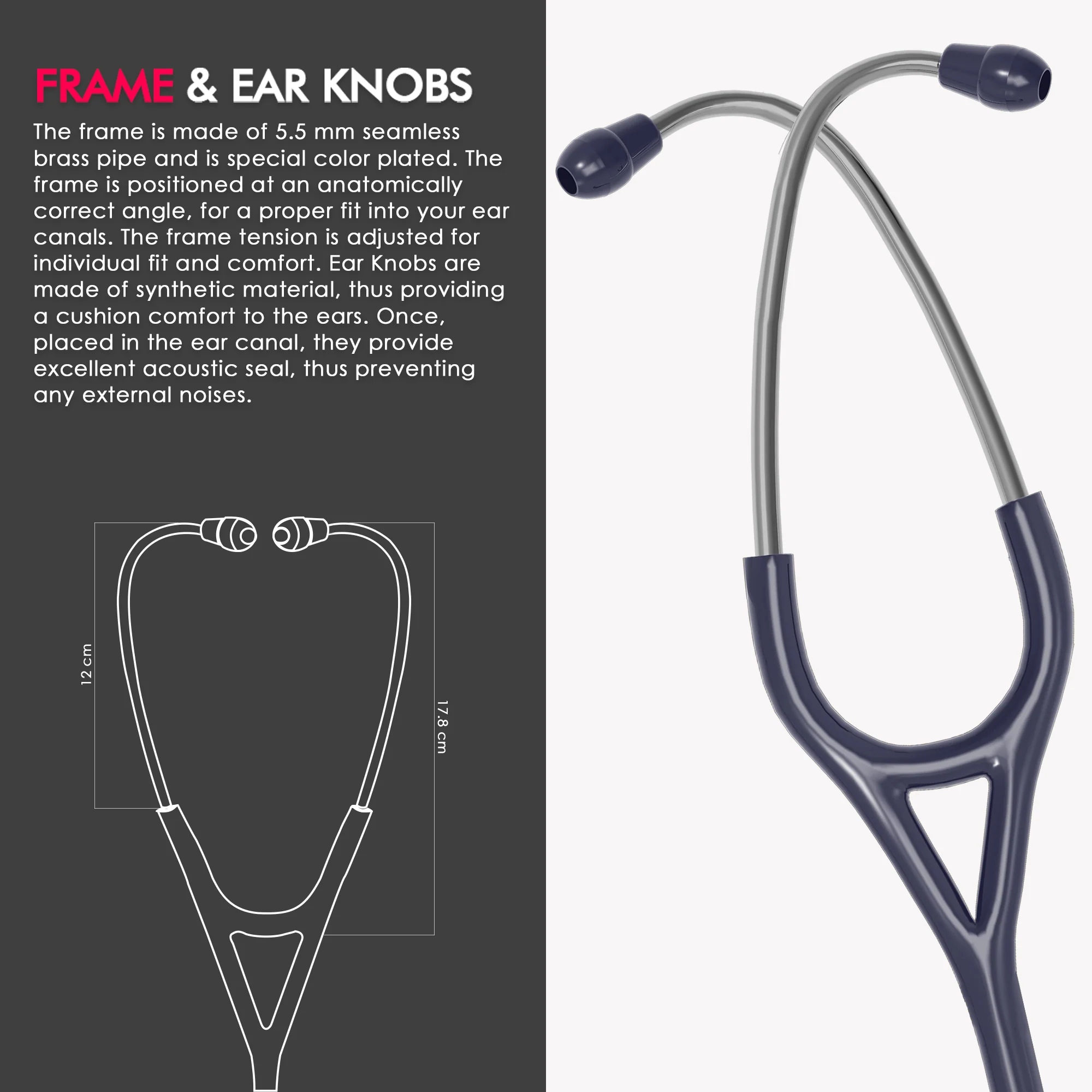 ELKO CROSS III SS Stainless Steel Stethoscope - Smoke Grey - Image 21
