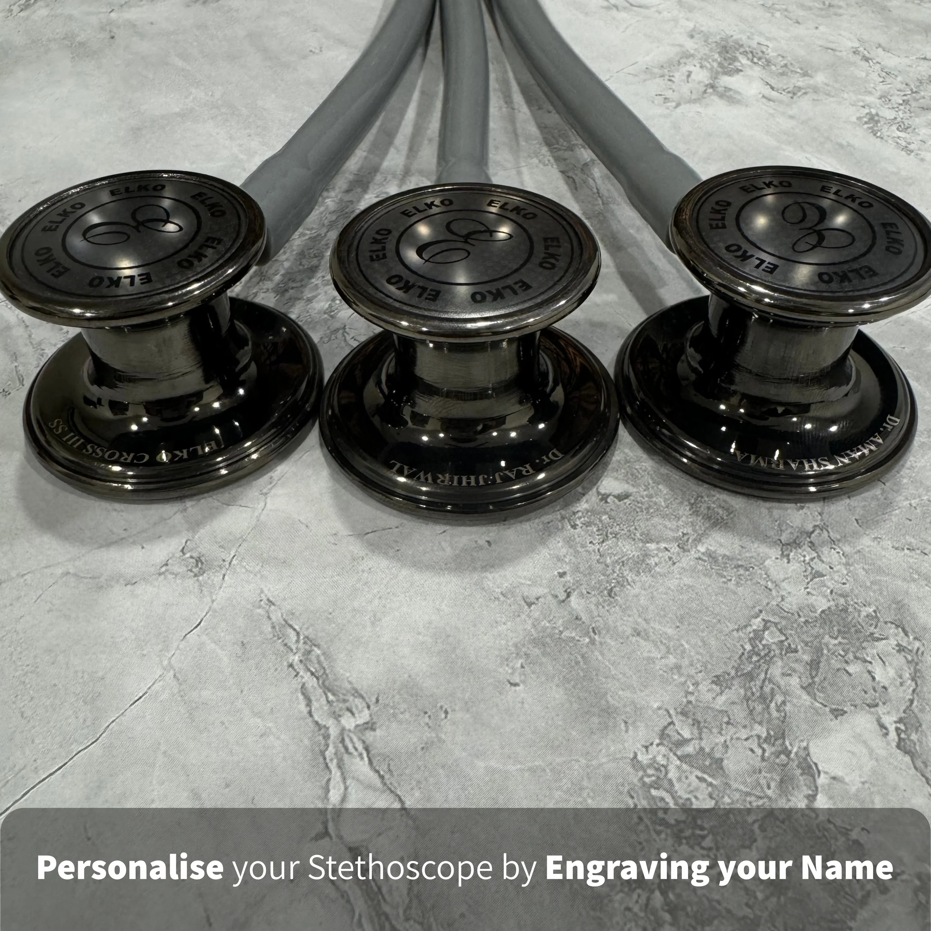 ELKO CROSS III SS Stainless Steel Stethoscope - Smoke Grey - Image 24