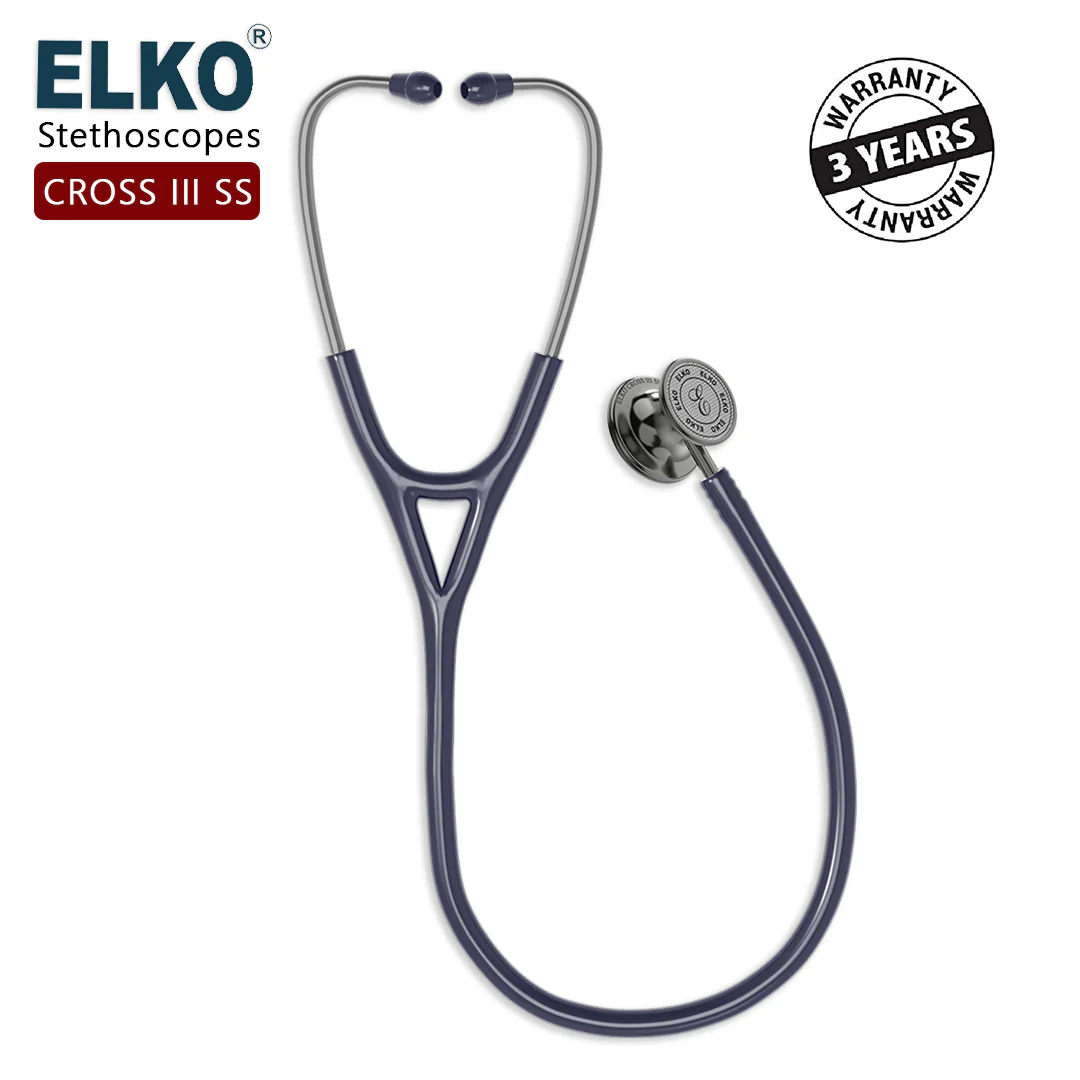 ELKO CROSS III SS Stainless Steel Stethoscope - Smoke Grey - Image 25