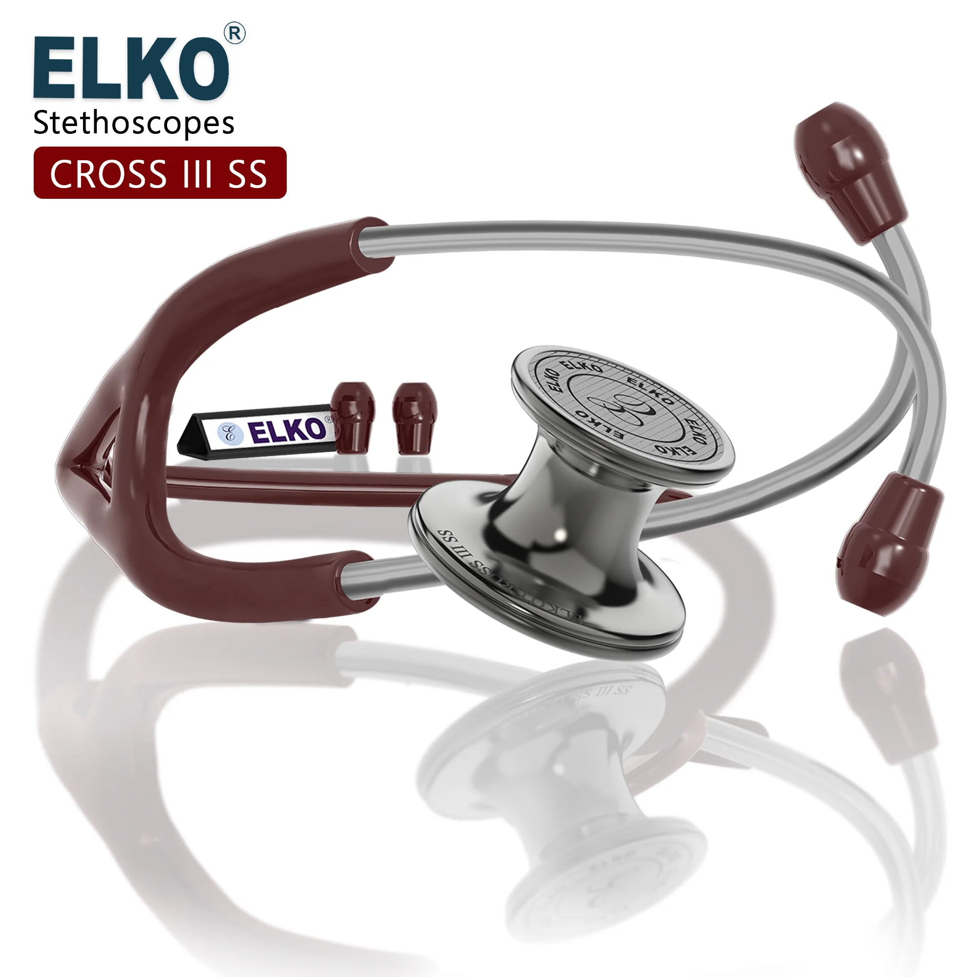 ELKO CROSS III SS Stainless Steel Stethoscope - Smoke Grey - Image 27