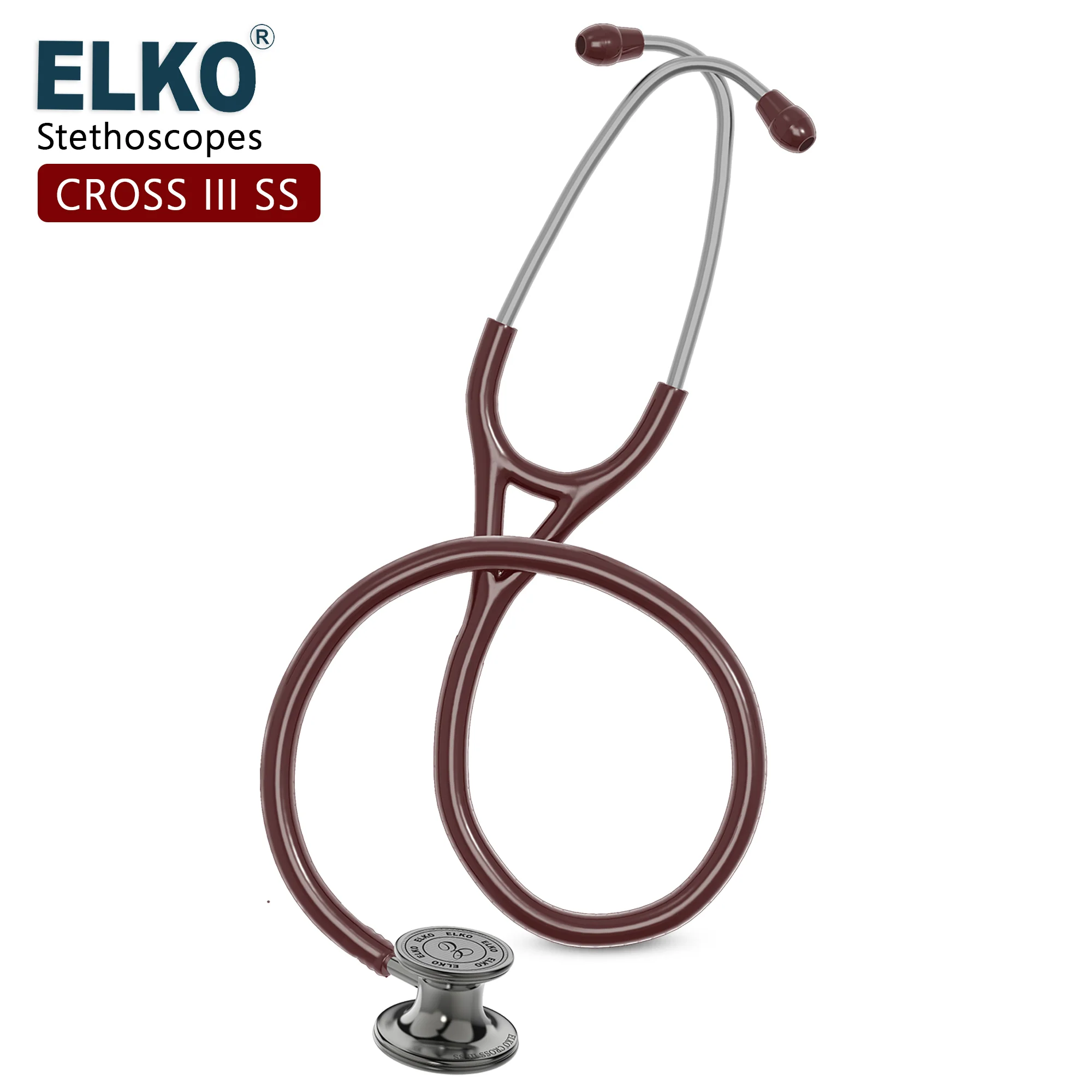ELKO CROSS III SS Stainless Steel Stethoscope - Smoke Grey - Image 28