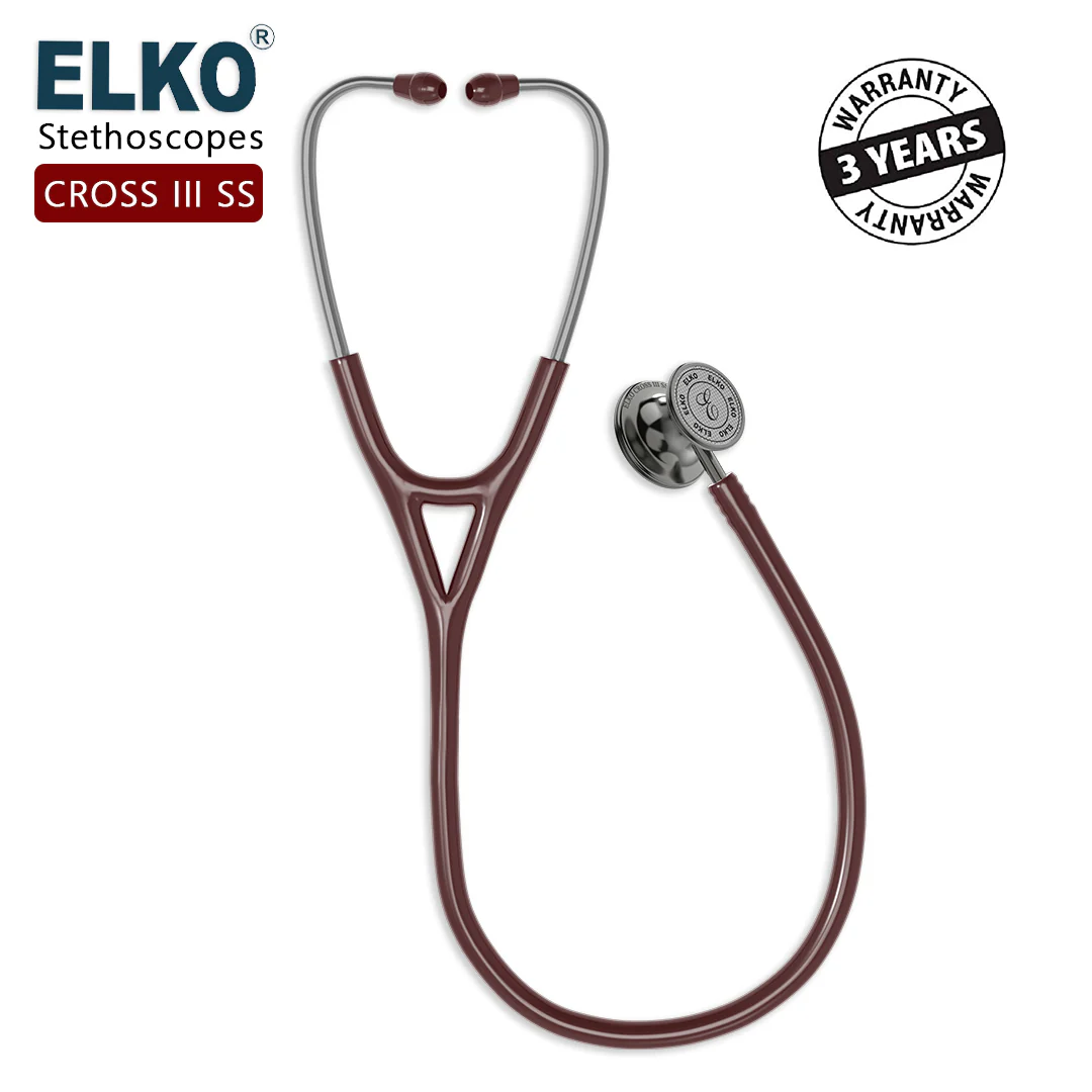 ELKO CROSS III SS Stainless Steel Stethoscope - Smoke Grey - Image 33
