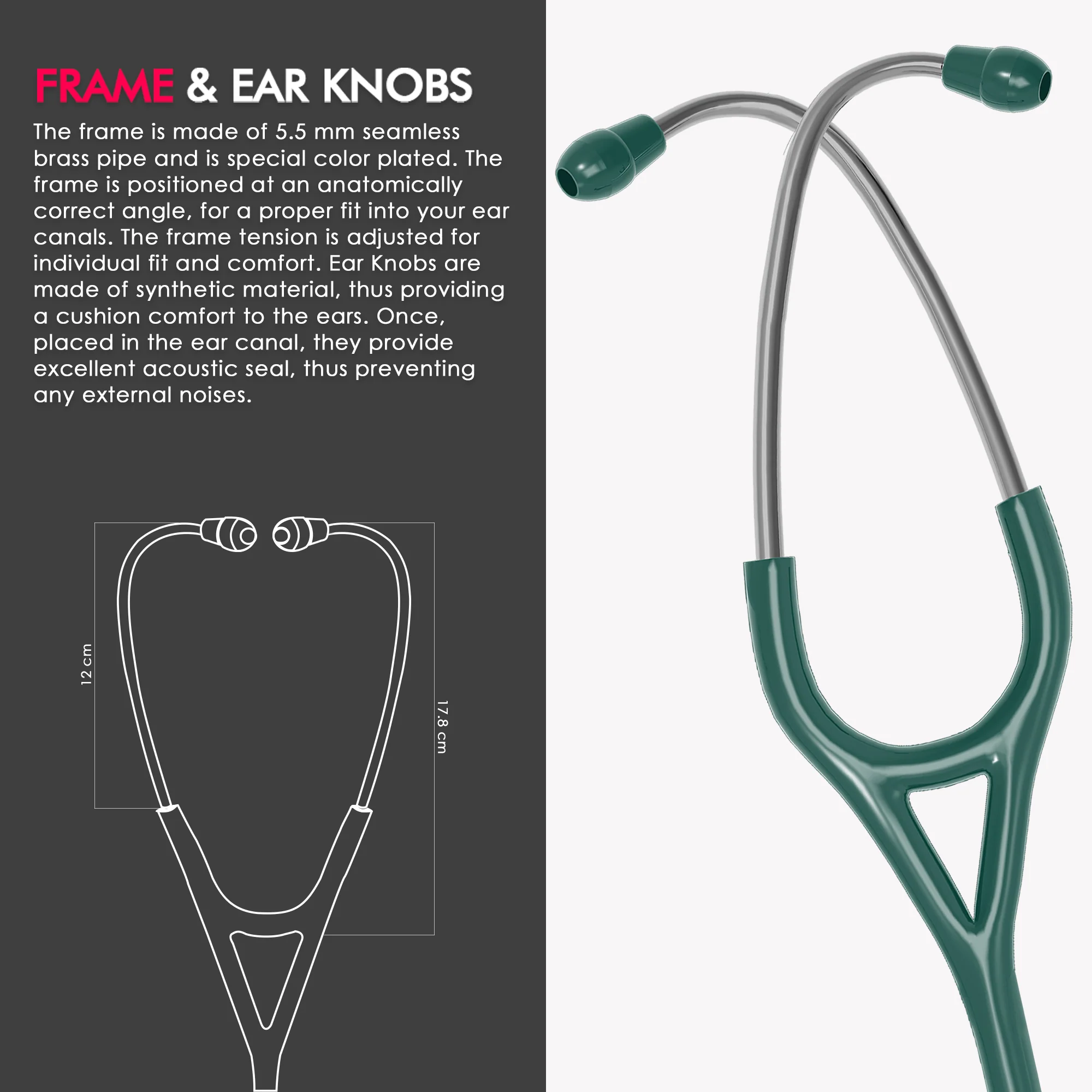 ELKO CROSS III SS Stainless Steel Stethoscope - Smoke Grey - Image 37