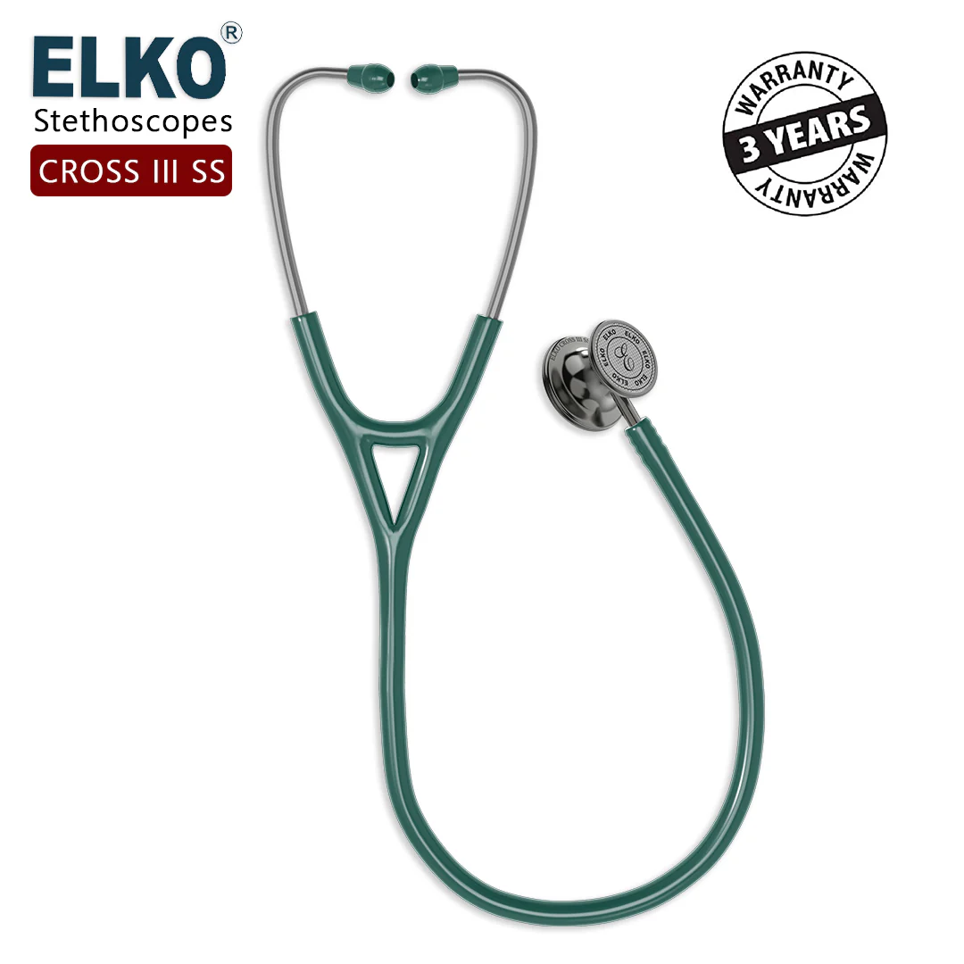 ELKO CROSS III SS Stainless Steel Stethoscope - Smoke Grey - Image 41