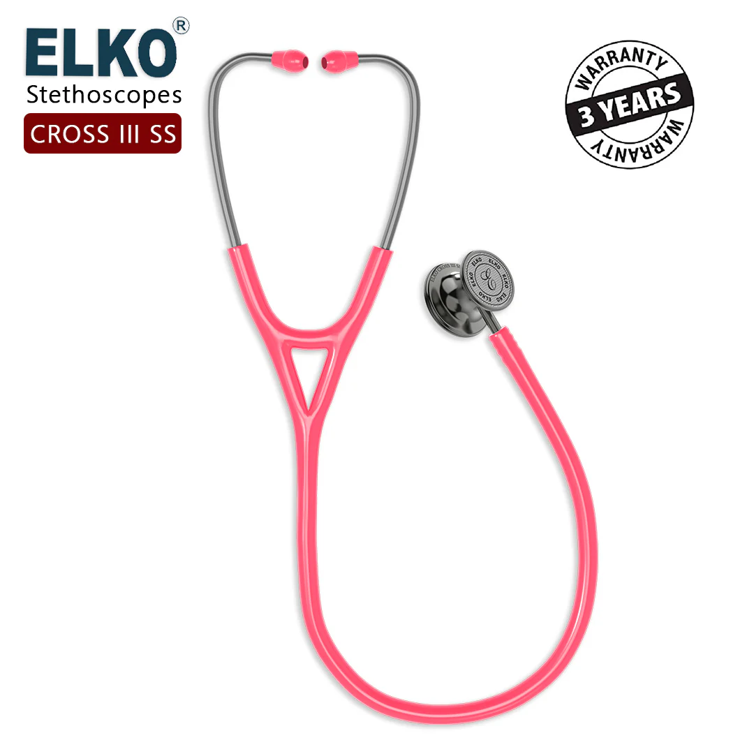 ELKO CROSS III SS Stainless Steel Stethoscope - Smoke Grey - Image 49