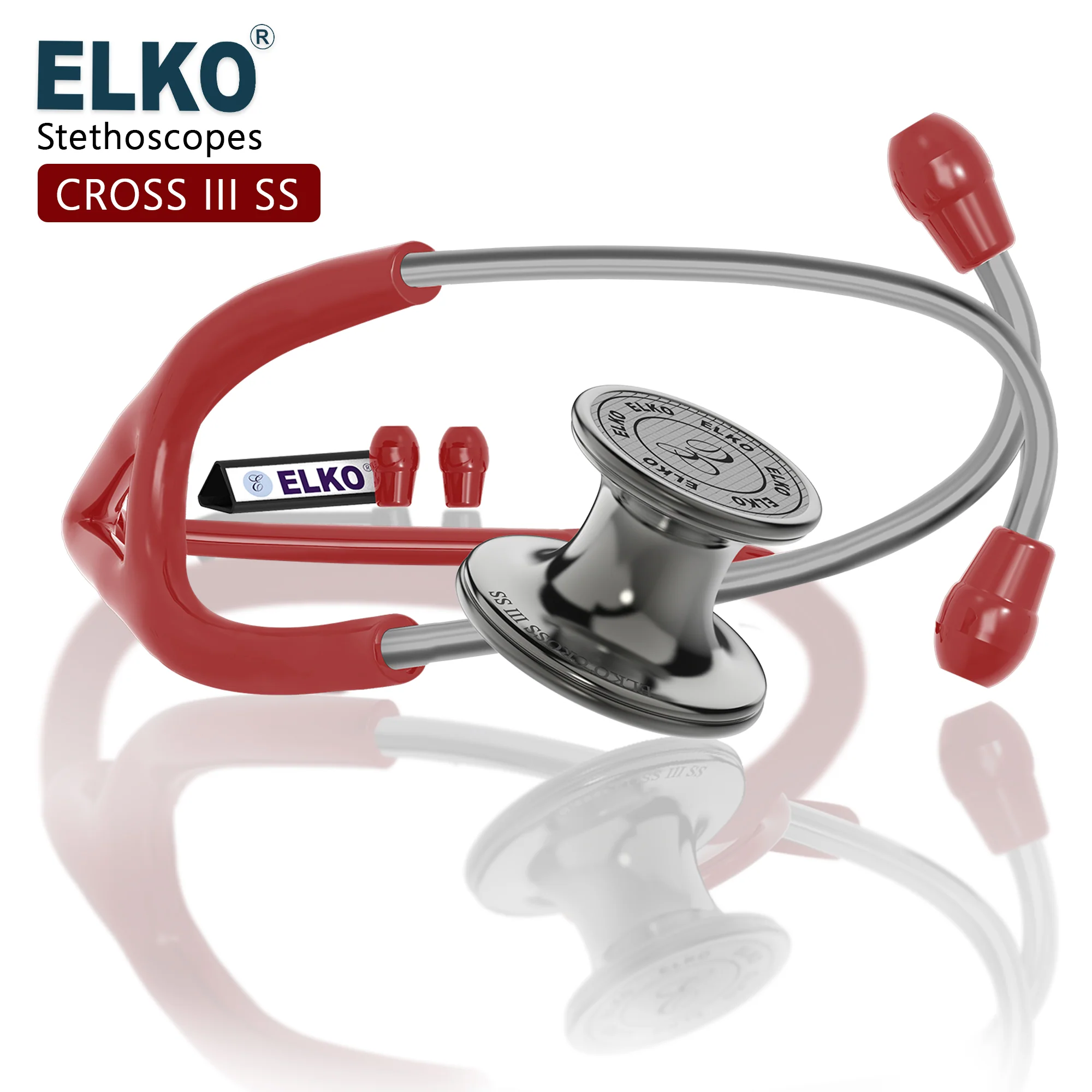 ELKO CROSS III SS Stainless Steel Stethoscope - Smoke Grey - Image 51