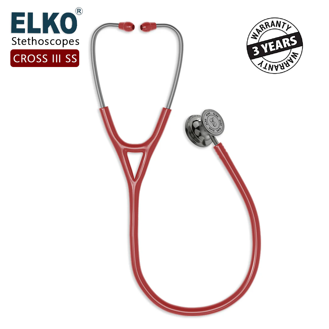 ELKO CROSS III SS Stainless Steel Stethoscope - Smoke Grey - Image 53