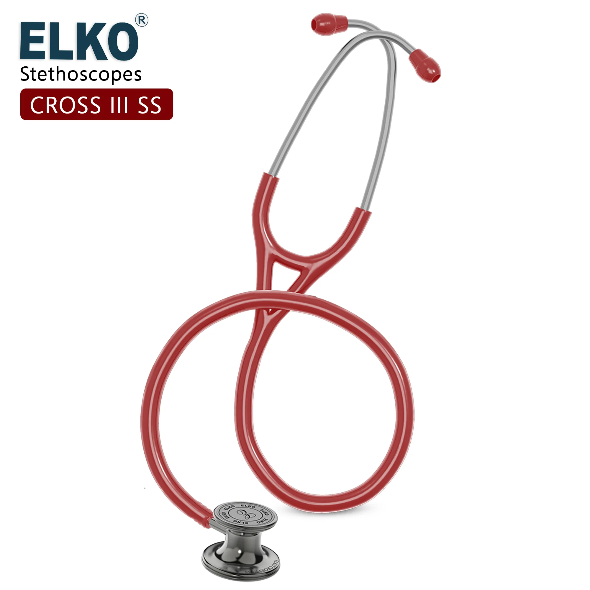 ELKO CROSS III SS Stainless Steel Stethoscope - Smoke Grey - Image 54