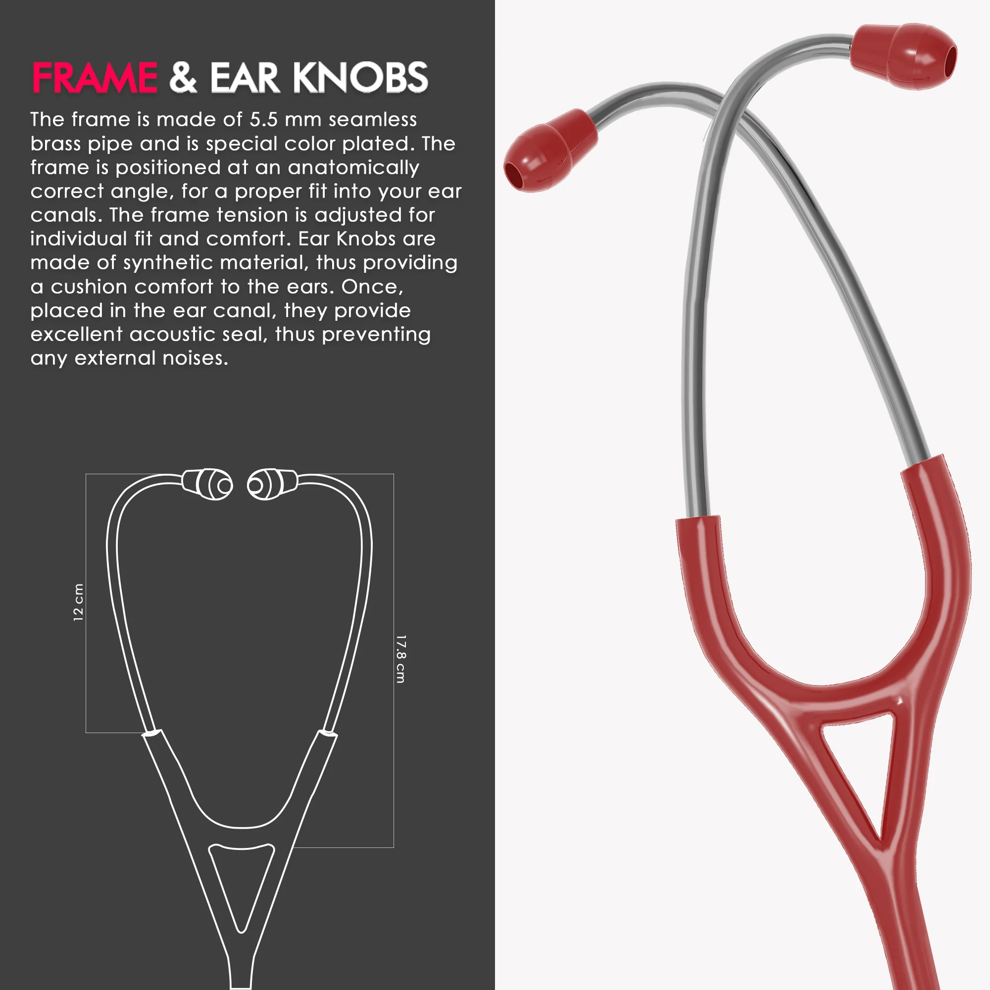 ELKO CROSS III SS Stainless Steel Stethoscope - Smoke Grey - Image 55