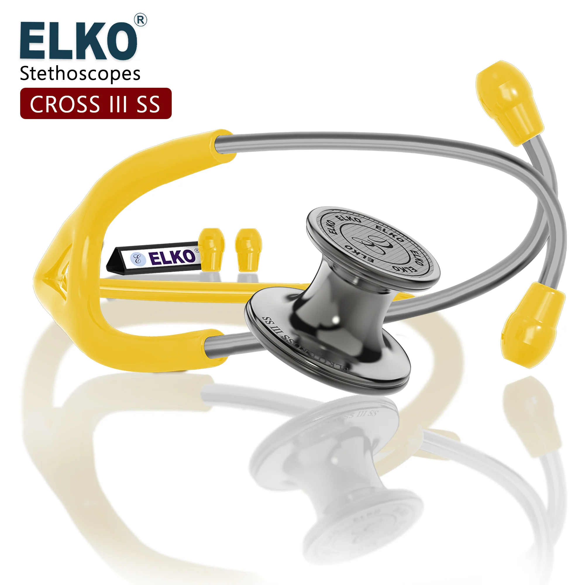ELKO CROSS III SS Stainless Steel Stethoscope - Smoke Grey - Image 59