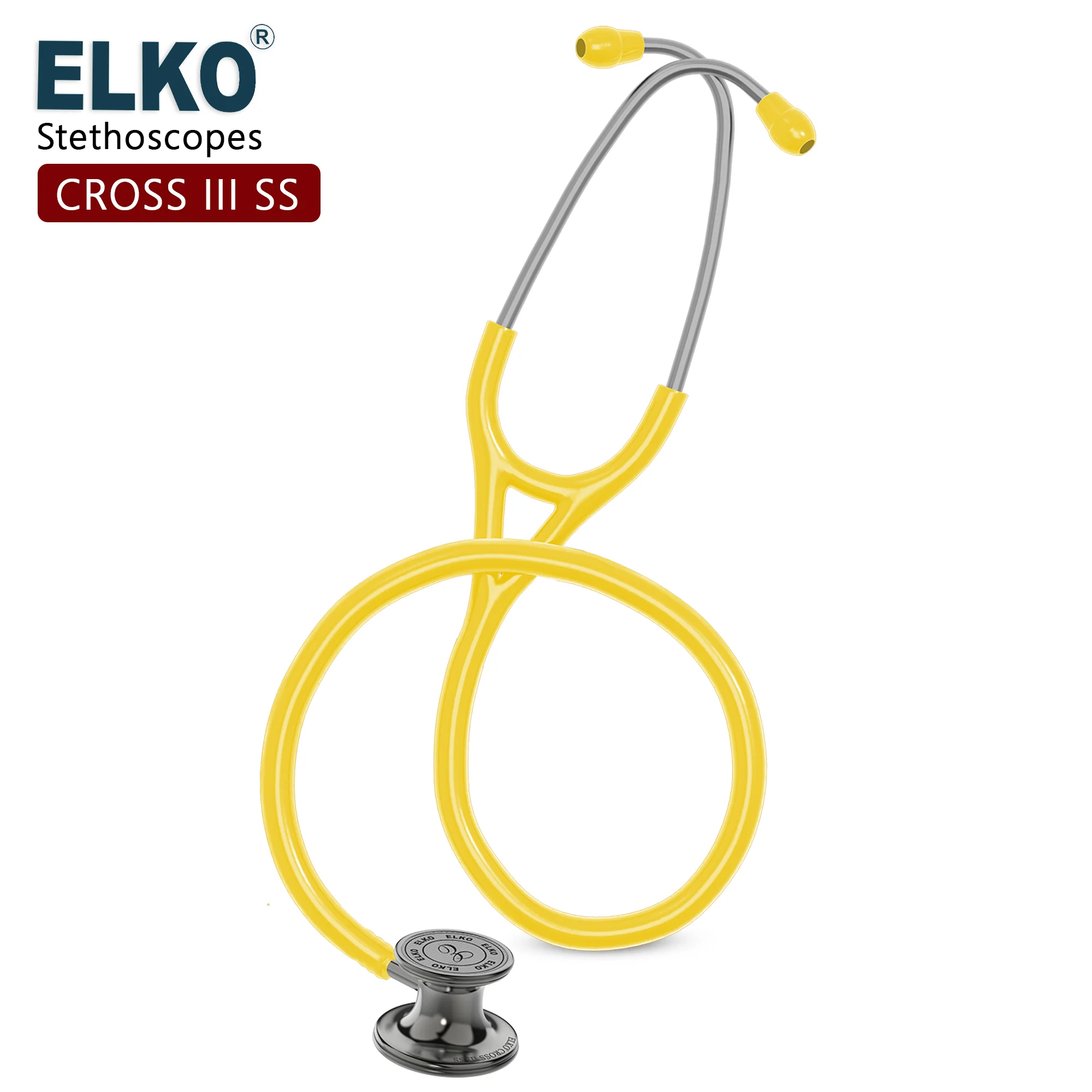 ELKO CROSS III SS Stainless Steel Stethoscope - Smoke Grey - Image 60