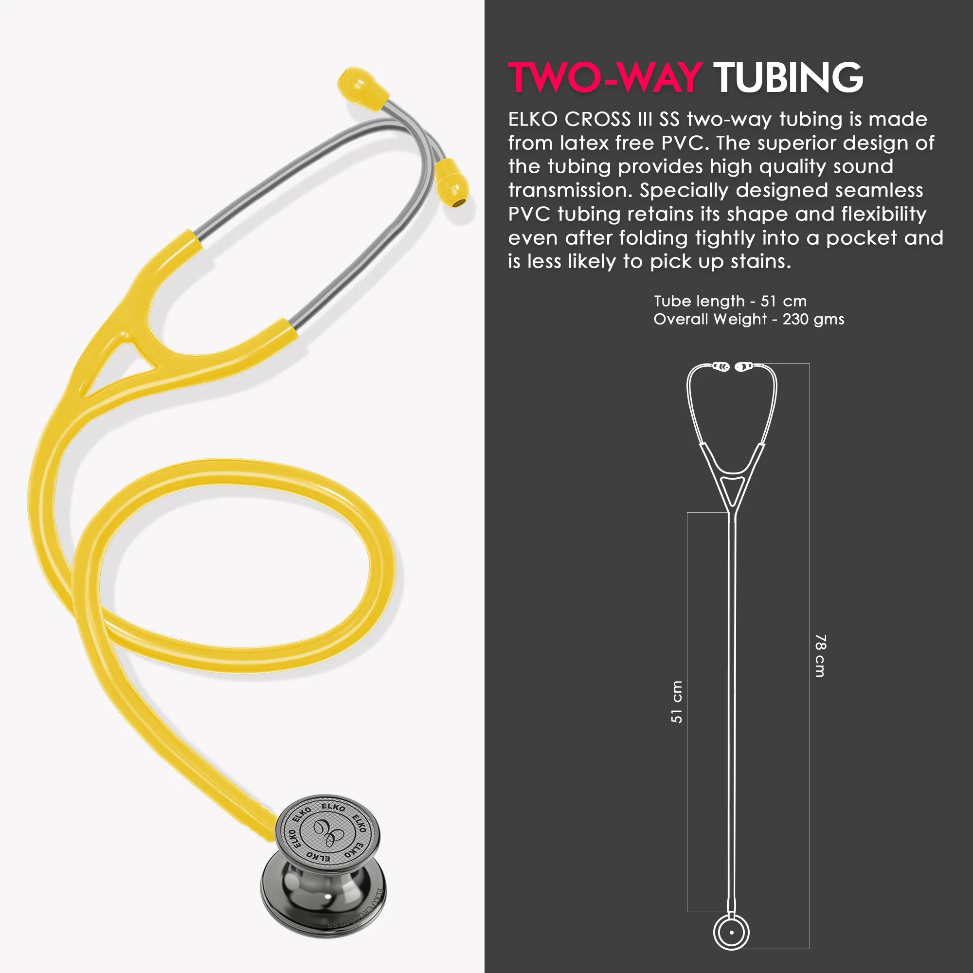 ELKO CROSS III SS Stainless Steel Stethoscope - Smoke Grey - Image 63
