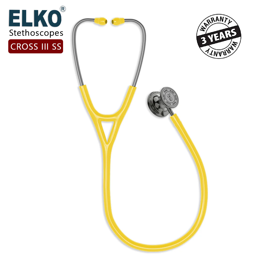 ELKO CROSS III SS Stainless Steel Stethoscope - Smoke Grey - Image 64